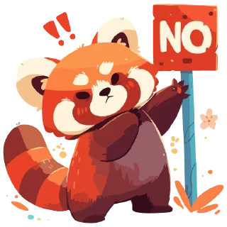 ❌ emoji Red panda @cute_enot_art Telegram sticker 19 of 49