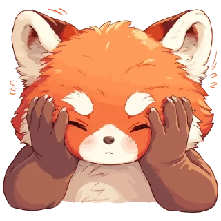 🫣 emoji Red panda @cute_enot_art Telegram sticker 24 of 49