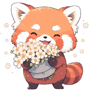 🌸 emoji Red panda @cute_enot_art Telegram sticker 14 of 49