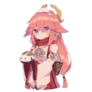 😮 emoji Cute Yae Miko by @peach_artworld Telegram sticker 23 of 23