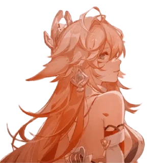 😒 emoji Cute Yae Miko by @peach_artworld Telegram sticker 14 of 23
