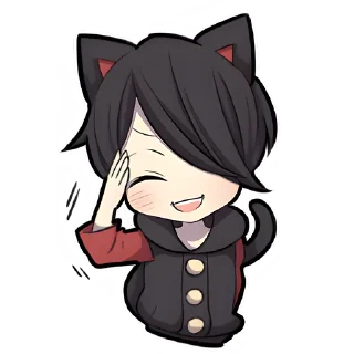 🫡 emoji Чёрный котёнок 3 @Nyasticks Telegram sticker 22 of 41