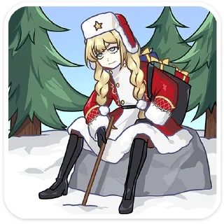 😔 emoji @tgsticker Новогодний посыльный Аня Telegram sticker 17 of 49