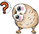 ❓ emoji A little cute OWL :: @line_stickers Telegram sticker 6 of 40