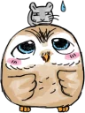 🐭 emoji A little cute OWL :: @line_stickers Telegram sticker 5 of 40
