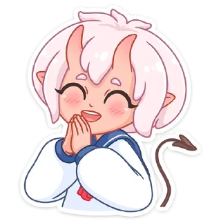 #️⃣ emoji Школьница Они-Тян | @Stick4Gram Telegram sticker 15 of 48