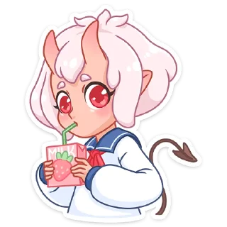 #️⃣ emoji Школьница Они-Тян | @Stick4Gram Telegram sticker 23 of 48