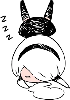😴 emoji NieR:Automata 2B :: @line_stickers Telegram sticker 15 of 16