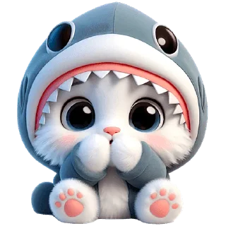 🫢 emoji Пушистые акулы 2 @Nyasticks Telegram sticker 1 of 34