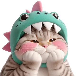😏 emoji Дино-котики @Nyasticks Telegram sticker 9 of 42
