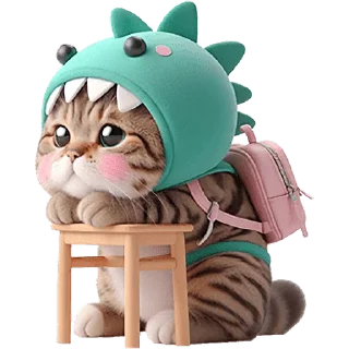 😞 emoji Дино-котики @Nyasticks Telegram sticker 20 of 42