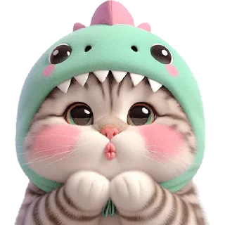 😘 emoji Дино-котики @Nyasticks Telegram sticker 8 of 42