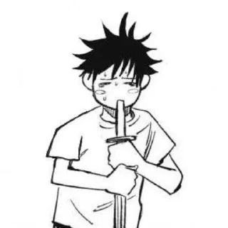 😶 emoji ꒰ 🐍 ꒱ Yᥙᴛᥲ 𐌏κκ᧐ᴛsᥙ BW @jjk_stickersOG Telegram sticker 15 of 98