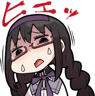 😰 emoji Magia Record: Madoka Magica Side Story :: @line_stickers Telegram sticker 7 of 40