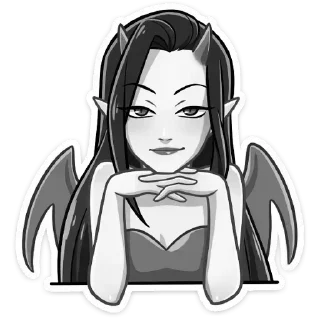 🤨 emoji Дьяволица @kungrl @stickers_vk Telegram sticker 22 of 48