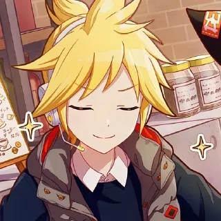 🌟 emoji ☆'Kagamine Len @shionwe ⊹ ᮫࣭﹆ֹ Telegram sticker 5 of 60