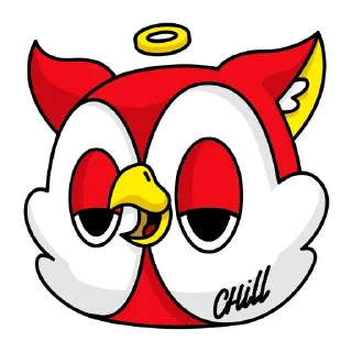 😌 emoji Red owl Telegram sticker 17 of 19
