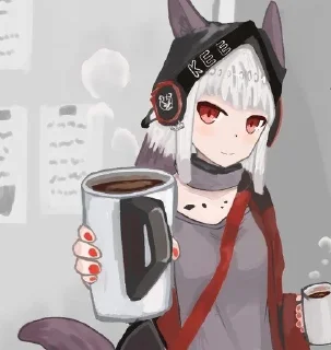 ☕ emoji Frostleaf | Arknights | @Fennya Telegram sticker 19 of 100