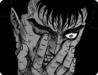 🙁 emoji Гатс и счастье Telegram sticker 20 of 28