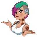 🤷‍♀ emoji Киберпанк (Джуди) @nyasticks Telegram sticker 18 of 20
