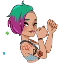 🥳 emoji Киберпанк (Джуди) @nyasticks Telegram sticker 19 of 20