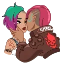 😘 emoji Киберпанк (Джуди) @nyasticks Telegram sticker 16 of 20