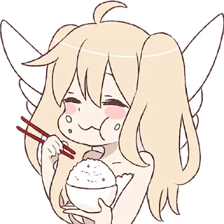 😋 emoji Девушка Ангел @Nyasticks Telegram sticker 12 of 41