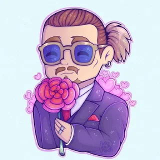 🙂 emoji Johnny Depp Telegram sticker 16 of 43