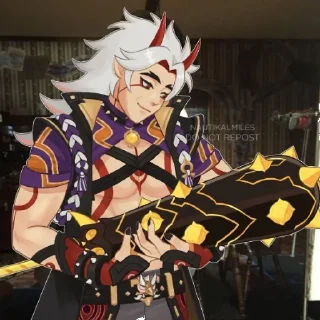 🧑‍🍼 emoji аратаки итто Telegram sticker 5 of 73
