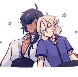 🐾 emoji albedo x kaeya @itsgensharts Telegram sticker 23 of 50