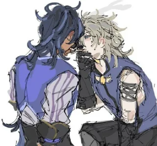 🐾 emoji albedo x kaeya @itsgensharts Telegram sticker 14 of 50