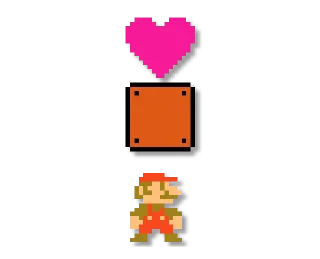 ❤️ emoji Mario: 8 bit Telegram sticker 9 of 24