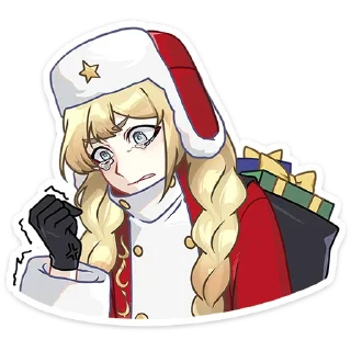 😣 emoji @tgsticker Новогодний посыльный Аня Telegram sticker 18 of 49