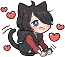 😘 emoji BLACK KITTEN 3 :: @line_stickers Telegram sticker 21 of 120