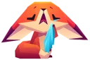 😢 emoji Little Cute Fox Telegram sticker 17 of 24