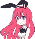 😐 emoji A Cute Little Rabbit Girl :: @line_stickers Telegram sticker 17 of 40