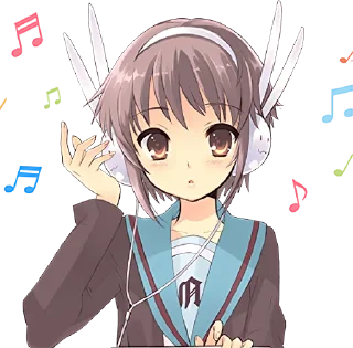 😯 emoji The Melancholy of Haruhi Suzumiya :: @line_stickers Telegram sticker 15 of 40