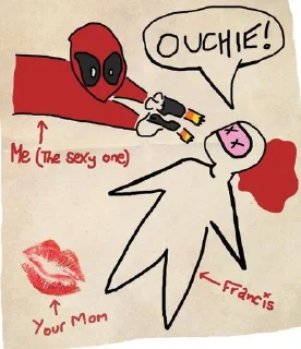 💋 emoji Хуйнаблюде/крутой Дэдпул Telegram sticker 23 of 65