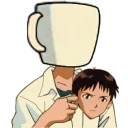 😐 emoji SHINJI WITH A FUCKING CUP Telegram sticker 6 of 25