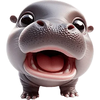 😯 emoji Бегемотик 3 @Nyasticks Telegram sticker 18 of 43