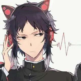 🎧 emoji Шинсоукоку 🤍🖤 @Anim_StikersUWU Telegram sticker 13 of 60