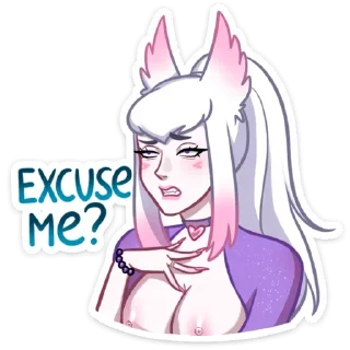 🤨 emoji Мари и Хидэ; @stickersvk18 + @yooshi69 Telegram sticker 14 of 57