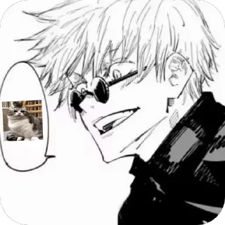🤣 emoji ꒰ 🐍 ꒱ 𐍃ᥲᴛ᧐rᥙ Ᏽ᧐j᧐ BW @jjk_stickersOG Telegram sticker 8 of 68