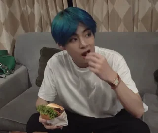 🙂 emoji blue tae Telegram sticker 14 of 76
