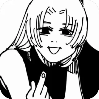 😅 emoji ꒰ 🐍 ꒱ Yᥙκi Tsᥙκᥙⲙ᧐ BW @jjk_stickersOG Telegram sticker 15 of 68