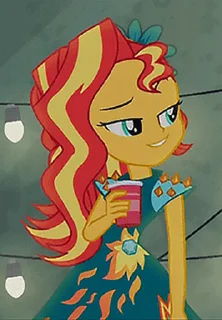 😏 emoji Sunset Shimmer | @MLP_AnimatedStickers Telegram sticker 9 of 34