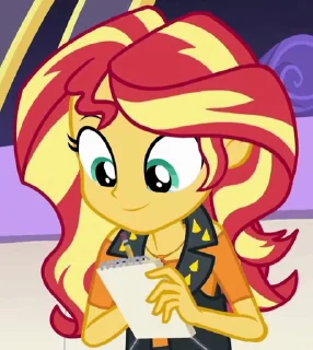 🙂 emoji Sunset Shimmer | @MLP_AnimatedStickers Telegram sticker 13 of 34