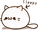 😴 emoji Sticker of a round and pretty cat :: @line_stickers Telegram sticker 19 of 40