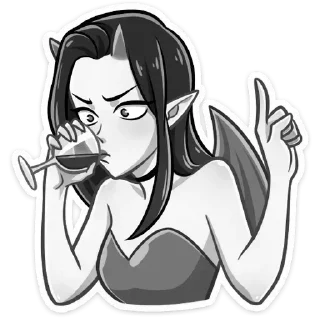 🍷 emoji Дьяволица @kungrl @stickers_vk Telegram sticker 19 of 48