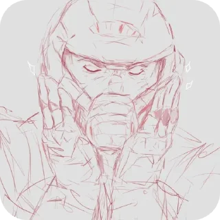 ⭐ emoji - doom slayer. Telegram sticker 8 of 62